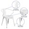Emma and Oliver Commercial Grade 4 Pack Metal Indoor-Outdoor Chair with Arms